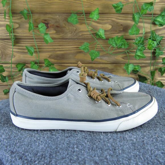 SPERRY Women's Top-Sider Boat Shoe Gray Fabric Sz 8 Medium Gently Used 2025 - Picture 3 of 6